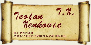 Teofan Nenković vizit kartica